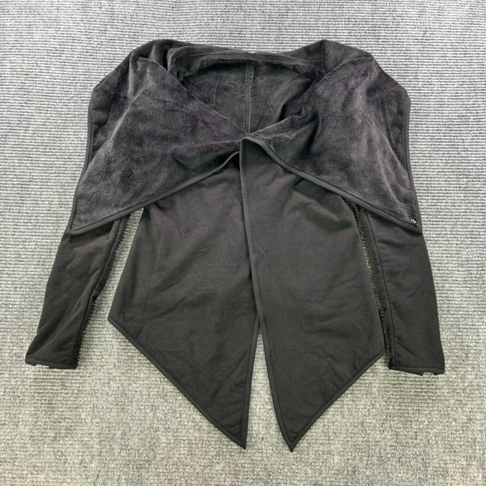 Lululemon Presence Of Mind Black Fleece Wrap Jacket Zip Sleeve Women No Size Tag